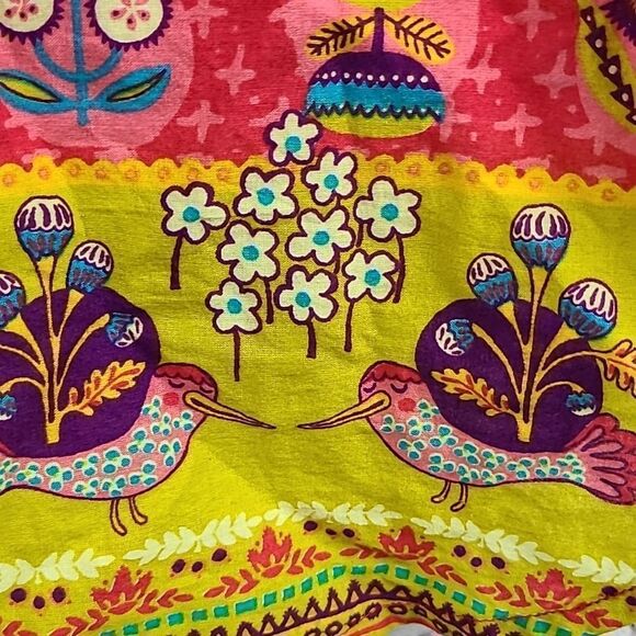 BIBA Girls Pink Bird Floral Cotton Straight Printed Kurta Indian Tunic Spring - Picture 6 of 10